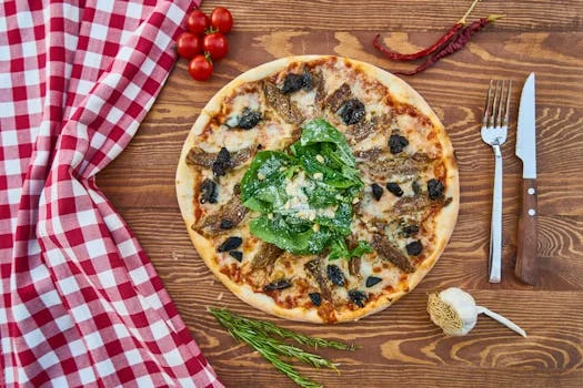 truffle pizza with wild mushrooms